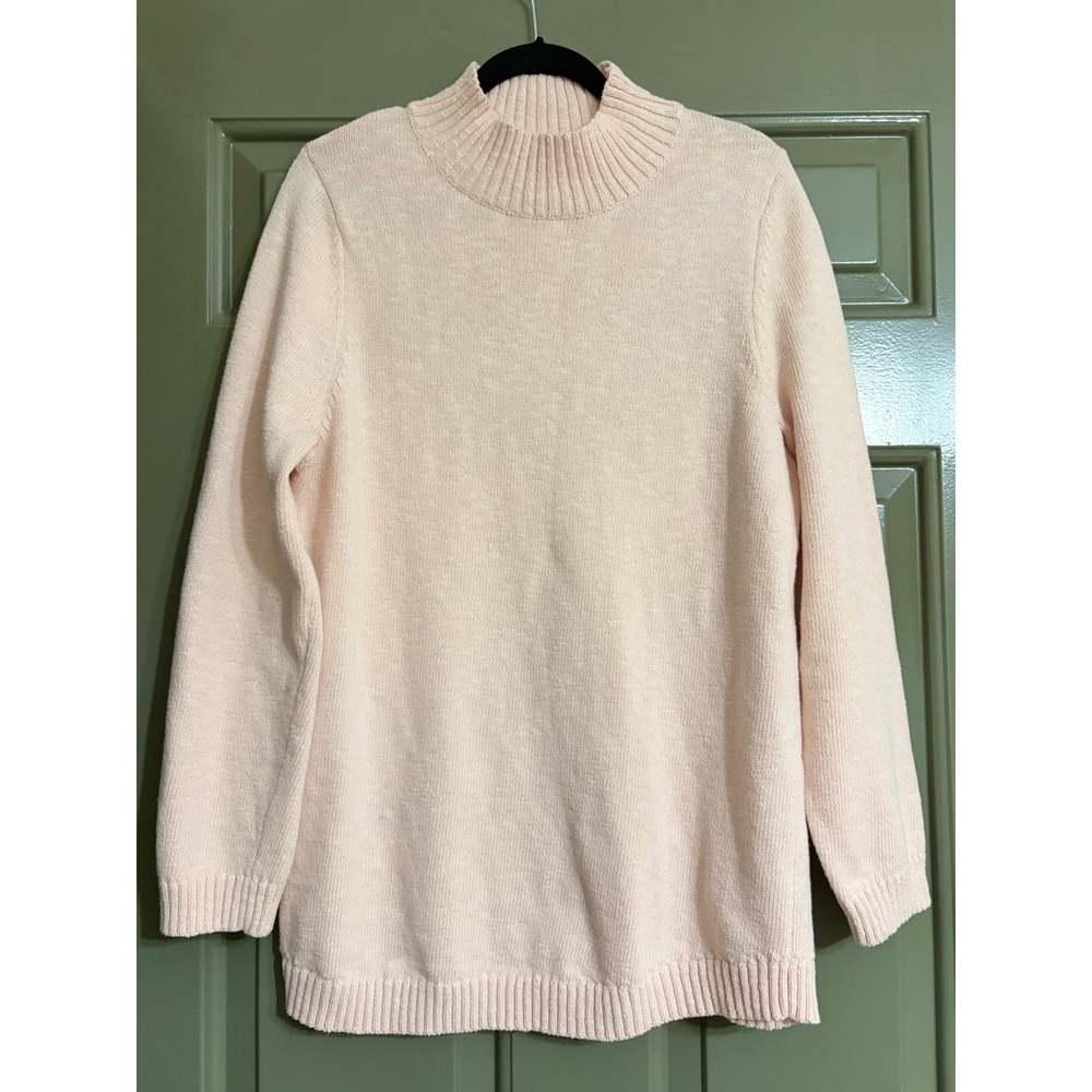Ann Taylor | Mock TurtleNeck Plus Size Sweater | XL || Light Pink|